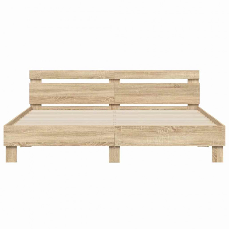 Ramka łóżka z LED Sonoma 193 x 203 cm Materiał drewnopochodny
