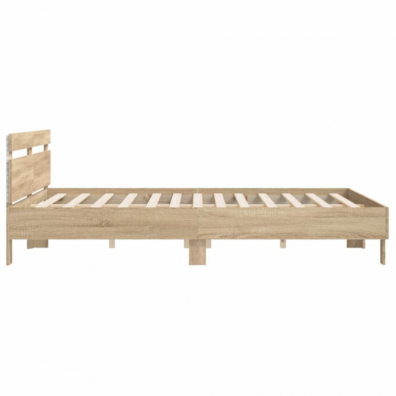 Ramka łóżka z LED Sonoma 193 x 203 cm Materiał drewnopochodny