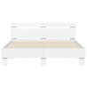 Ramka łóżka z LED Biały 152 x 203 cm Materiał drewnopochodny