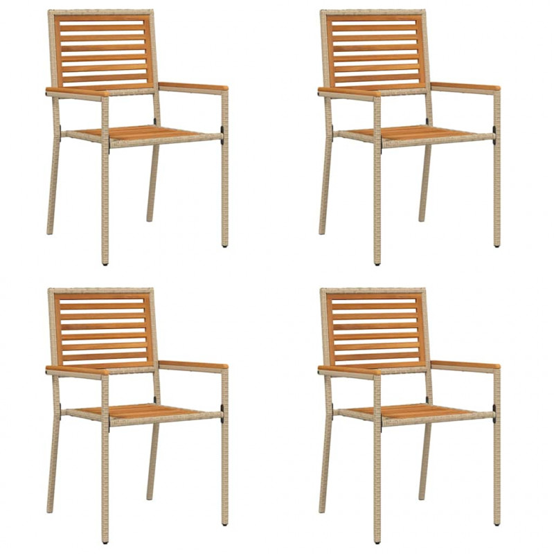 Zestaw krzeseł ogrodowych 4 pcs Brązowy i beżowy