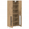Highboard 2 pcs Dąb rzemieślniczy Drewno inżynieryjne i szkło