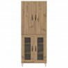 Highboard 2 pcs Dąb rzemieślniczy Drewno inżynieryjne i szkło