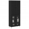 Highboard 2 pcs Czarny Dąb Drewno inżynieryjne i szkło