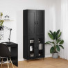 Highboard Czarny Dąb 69,5 x 34 x 180 cm Materiał drewnopochodny