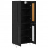 Highboard Czarny Dąb 69,5 x 34 x 180 cm Materiał drewnopochodny