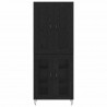 Highboard Czarny Dąb 69,5 x 34 x 180 cm Materiał drewnopochodny