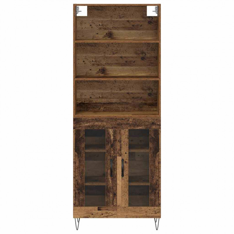 Highboard 2 pcs Stare drewno Materiał drewnopochodny