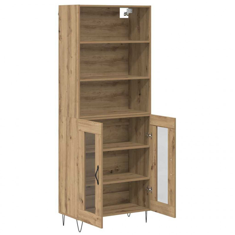 Highboard 2 pcs Dąb rzemieślniczy Materiał drewnopochodny