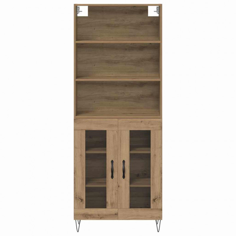 Highboard 2 pcs Dąb rzemieślniczy Materiał drewnopochodny
