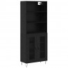 Highboard 2 pcs Czarny Dąb Materiał drewnopochodny