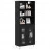 Highboard 2 pcs Czarny Dąb Materiał drewnopochodny
