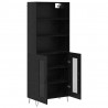 Highboard 2 pcs Czarny Dąb Materiał drewnopochodny
