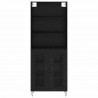 Highboard 2 pcs Czarny Dąb Materiał drewnopochodny