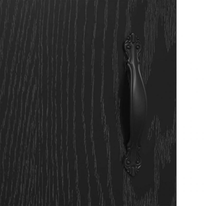 Highboard 2 pcs Czarny Dąb Materiał drewnopochodny