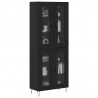 Highboard Czarny Dąb 69,5 x 34 x 180 cm Materiał drewnopochodny