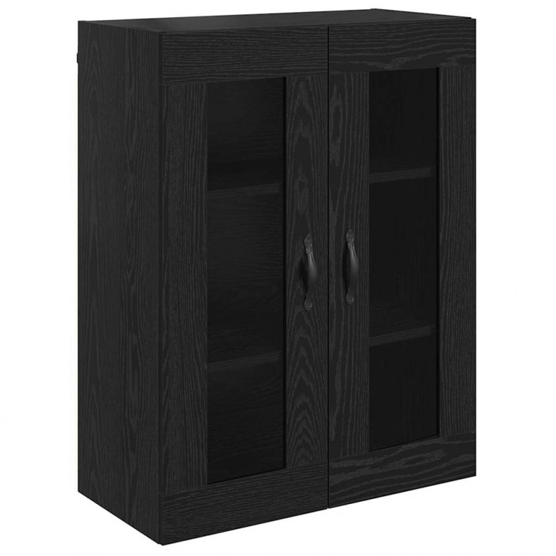 Highboard Czarny Dąb 69,5 x 34 x 180 cm Materiał drewnopochodny