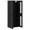 Highboard Czarny Dąb 69,5 x 34 x 180 cm Materiał drewnopochodny