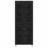 Highboard Czarny Dąb 69,5 x 34 x 180 cm Materiał drewnopochodny