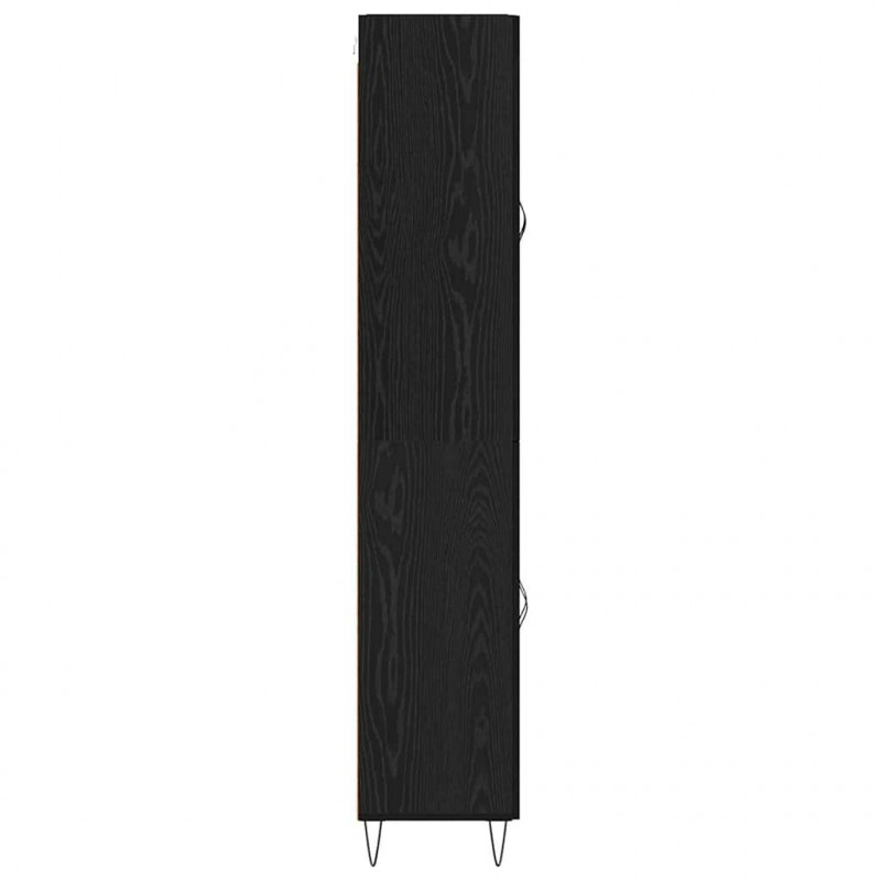 Highboard Czarny Dąb 69,5 x 34 x 180 cm Materiał drewnopochodny