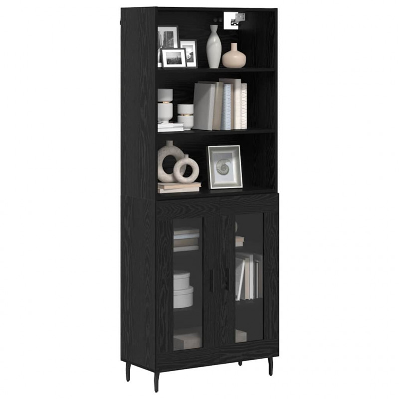 Highboard Czarny Dąb 69,5 x 34 x 180 cm