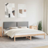 Ramka łóżka z tapicerowanym wezgłowiem Jasnoszary 200 x 200 cm