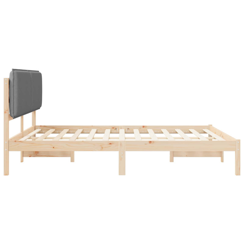 Ramka łóżka z tapicerowanym wezgłowiem Jasnoszary 200 x 200 cm