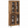 Highboard 2 pcs Stare drewno Drewno inżynieryjne i szkło