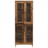 Highboard 2 pcs Stare drewno Drewno inżynieryjne i szkło