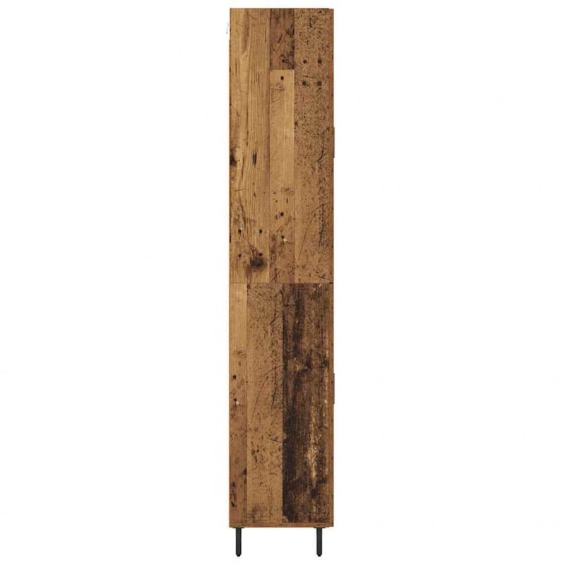 Highboard 2 pcs Stare drewno Drewno inżynieryjne i szkło