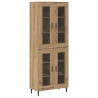 Highboard 2 pcs Dąb rzemieślniczy Drewno inżynieryjne i szkło
