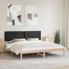 Ramka łóżka z tapicerowanym wezgłowiem Czarny 200 x 200 cm