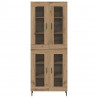 Highboard 2 pcs Dąb rzemieślniczy Drewno inżynieryjne i szkło