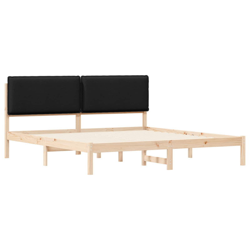 Ramka łóżka z tapicerowanym wezgłowiem Czarny 200 x 200 cm