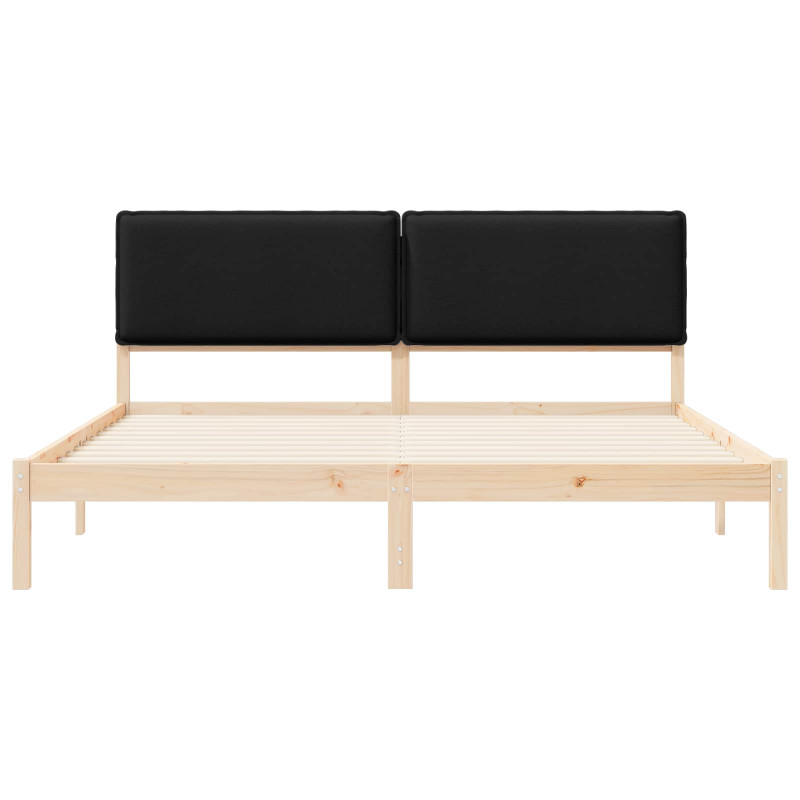 Ramka łóżka z tapicerowanym wezgłowiem Czarny 200 x 200 cm