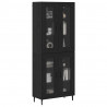Highboard 2 pcs Czarny Dąb Drewno inżynieryjne i szkło