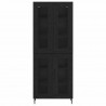 Highboard 2 pcs Czarny Dąb Drewno inżynieryjne i szkło