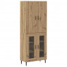 Highboard 2 pcs Stare drewno Drewno inżynieryjne i szkło