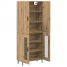 Highboard 2 pcs Stare drewno Drewno inżynieryjne i szkło