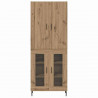 Highboard 2 pcs Stare drewno Drewno inżynieryjne i szkło