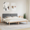 Ramka łóżka z tapicerowanym wezgłowiem Ciemnoszary 200 x 200 cm