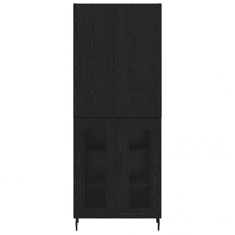 Highboard 2 pcs Dąb rzemieślniczy Drewno inżynieryjne i szkło