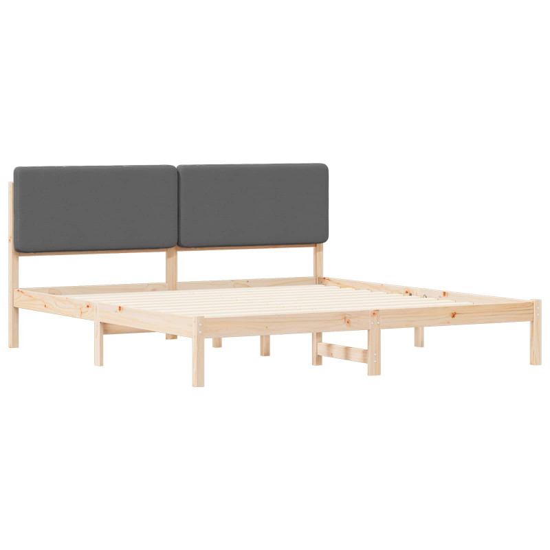 Ramka łóżka z tapicerowanym wezgłowiem Ciemnoszary 200 x 200 cm