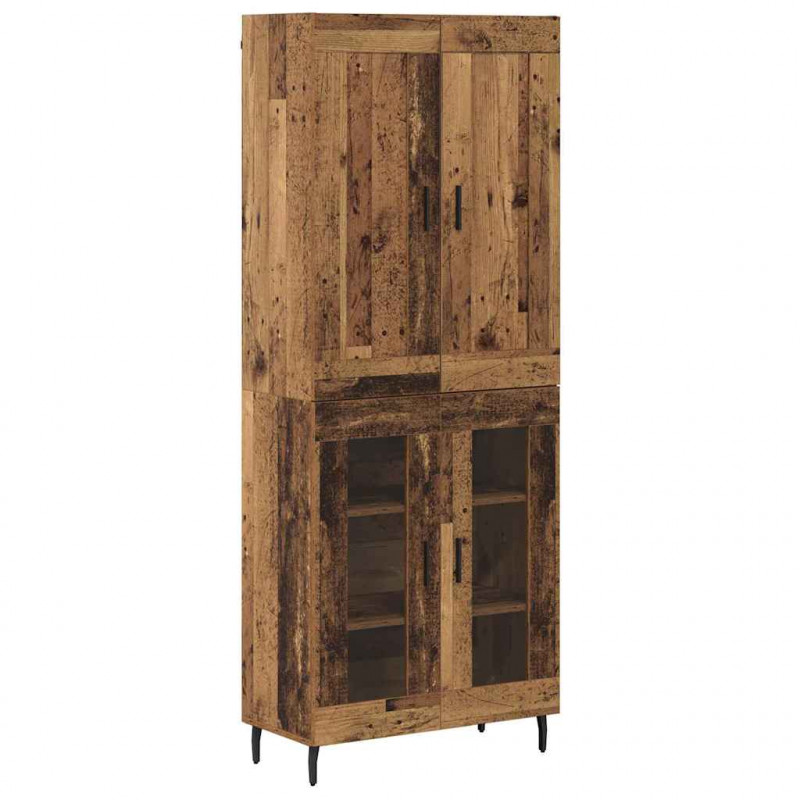 Highboard 2 pcs Stare drewno Materiał drewnopochodny