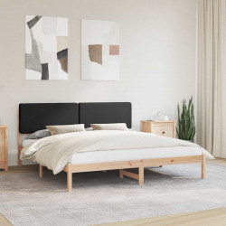 Ramka łóżka z tapicerowanym wezgłowiem Czarny 200 x 200 cm