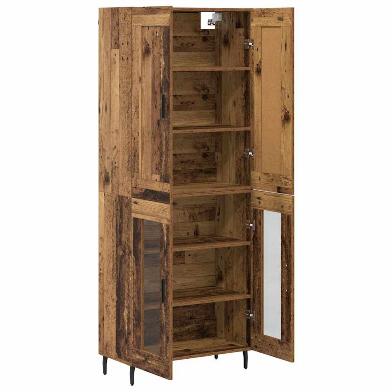 Highboard 2 pcs Stare drewno Materiał drewnopochodny