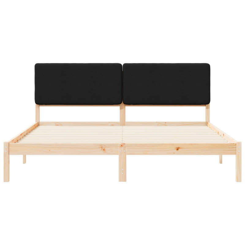 Ramka łóżka z tapicerowanym wezgłowiem Czarny 200 x 200 cm