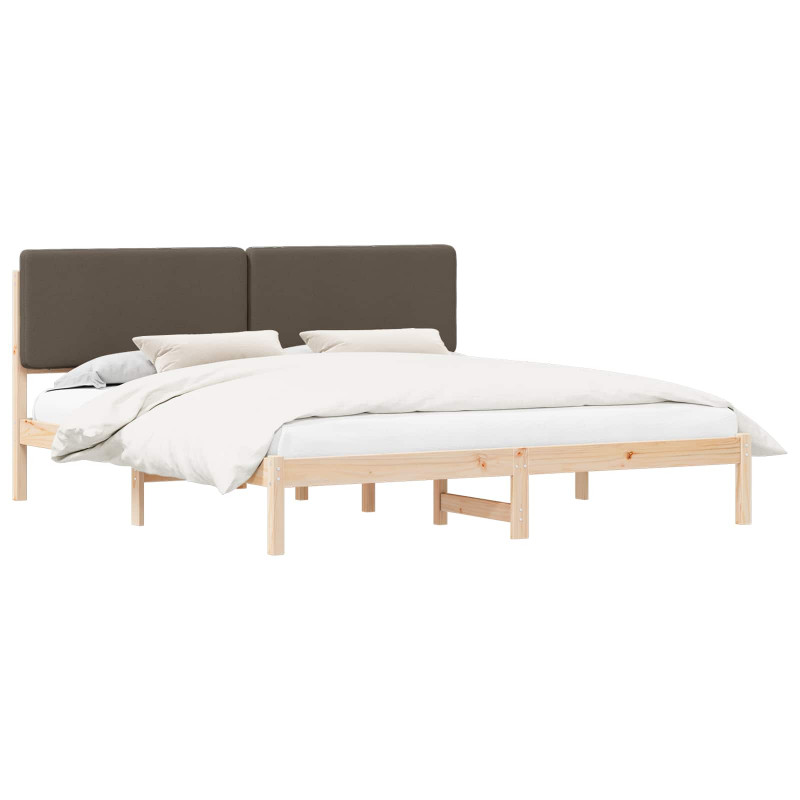 Ramka łóżka z tapicerowanym wezgłowiem Ciemnoszary 200 x 200 cm