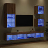 Jednostki TV na ścianę z LED 5 pcs Dąb rzemieślniczy