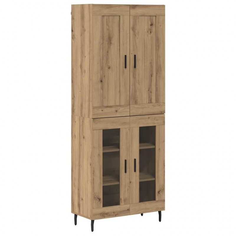 Highboard 2 pcs Dąb rzemieślniczy Materiał drewnopochodny