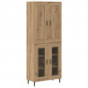 Highboard 2 pcs Dąb rzemieślniczy Materiał drewnopochodny
